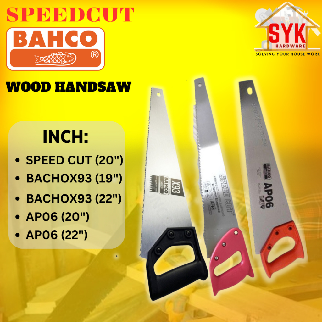 SYK Speedcut Bahco Wood Handsaw Wood Plywood Cutting Saw Gergaji