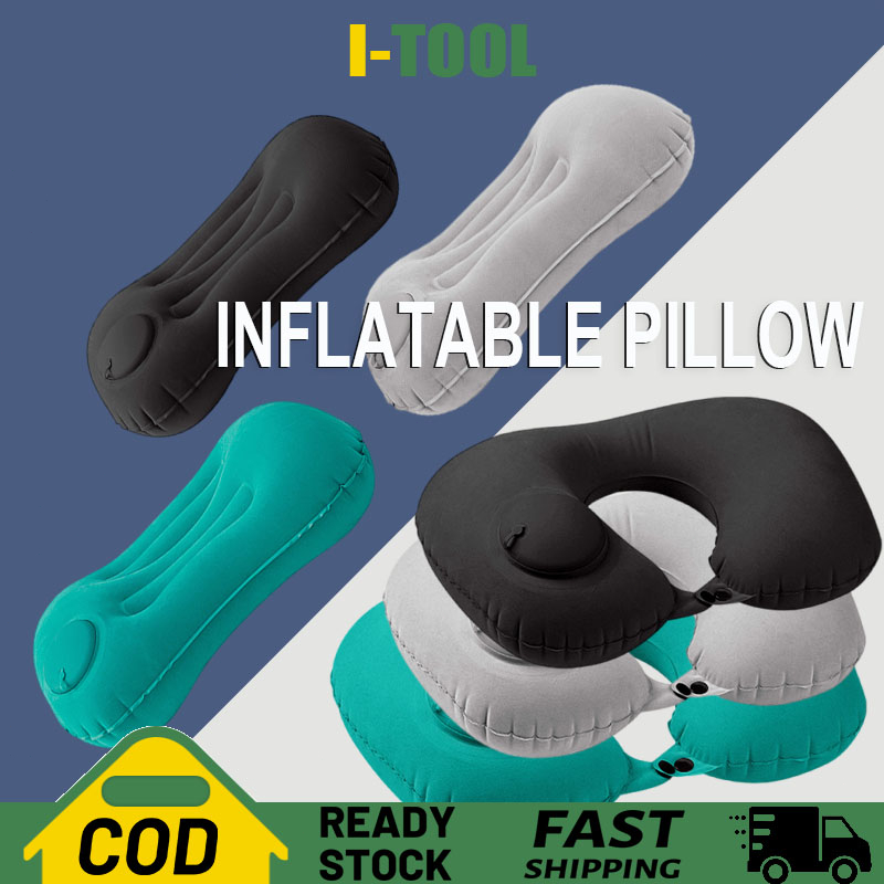 Portable Inflatable Pillow Press Type Inflatable Air U-shaped Neck ...
