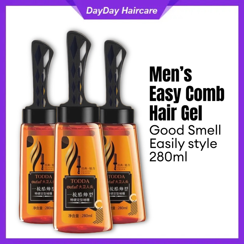 Men‘s Hair Gel Rambut lelaki Styling gel comb Hair styling in 3 seconds ...