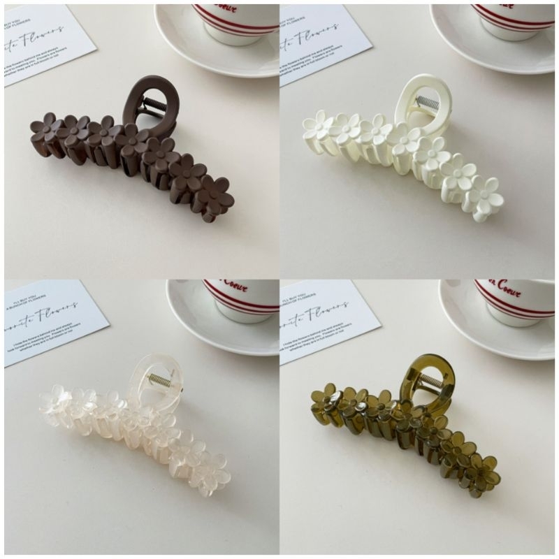 LZ 🇲🇾 Sepit Rambut Perempuan Bunga Plastic Kepit Women Flower Hair Claw ...