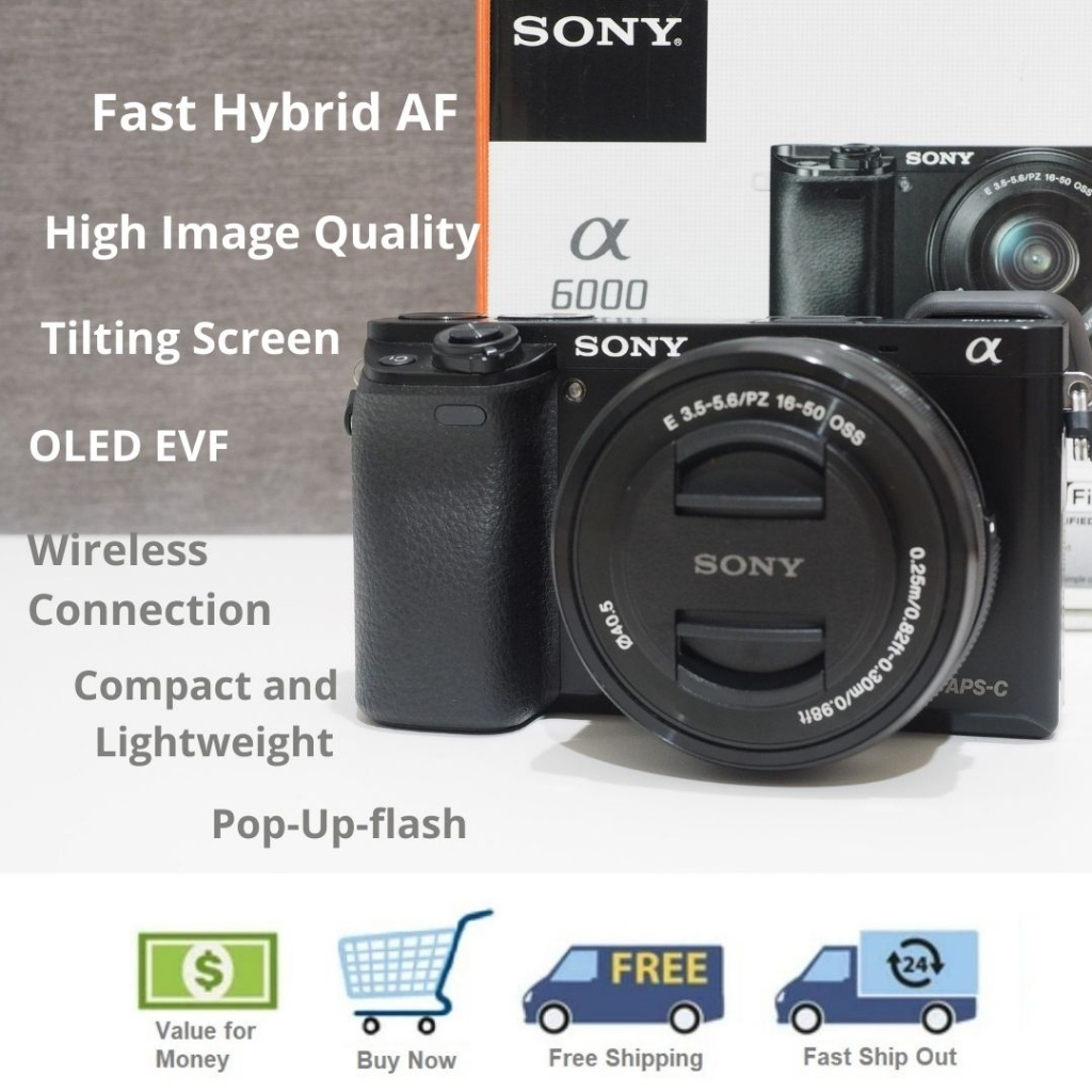 Sony a6000 Camera Body Only Black Unit Digital APSC Mirrorless Camera