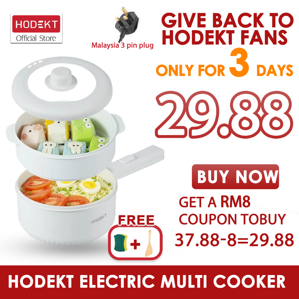 Hodekt Multi Cooker Multifunction Electric Cooker With Steamer Ceramic