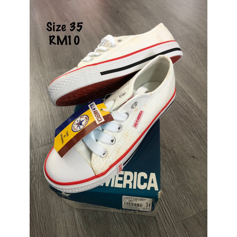‼️ Preloved ‼️ All america white shoes kids boys Shopee Malaysia