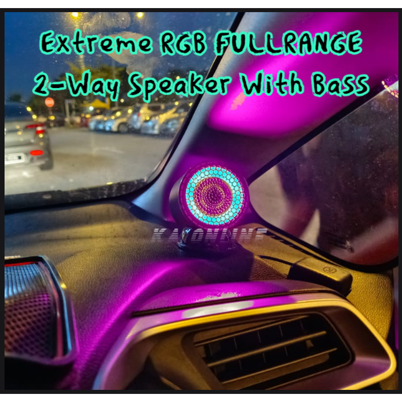 1 Set 2 Inch Extreme RGB Led FULLRANGE 2 Way Speaker With Bass Latest