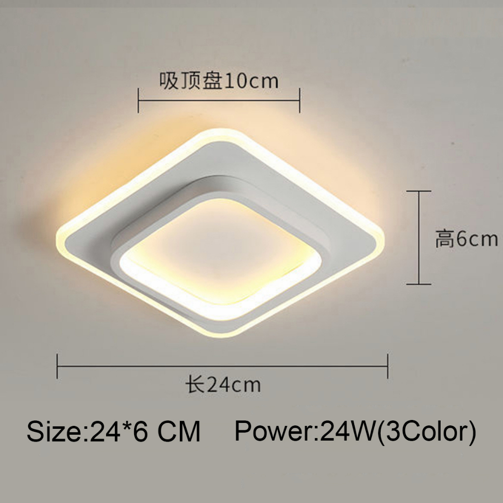 GOGEOUS Lampu Siling Modern LED 3 Color Lampu Syiling Ruang Tamu Lampu