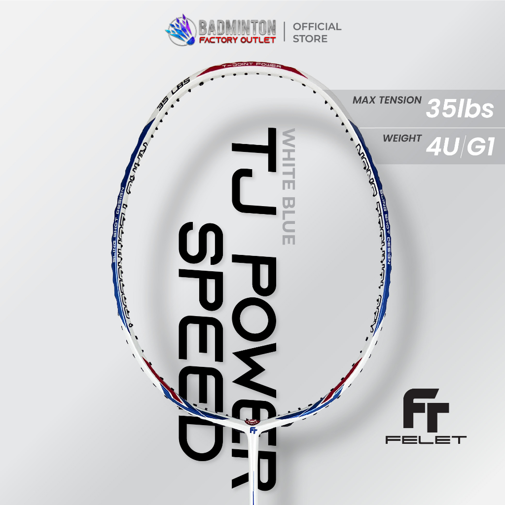 [Free String & Grip + Stringing] FELET TJ Power-Speed (White Blue ...