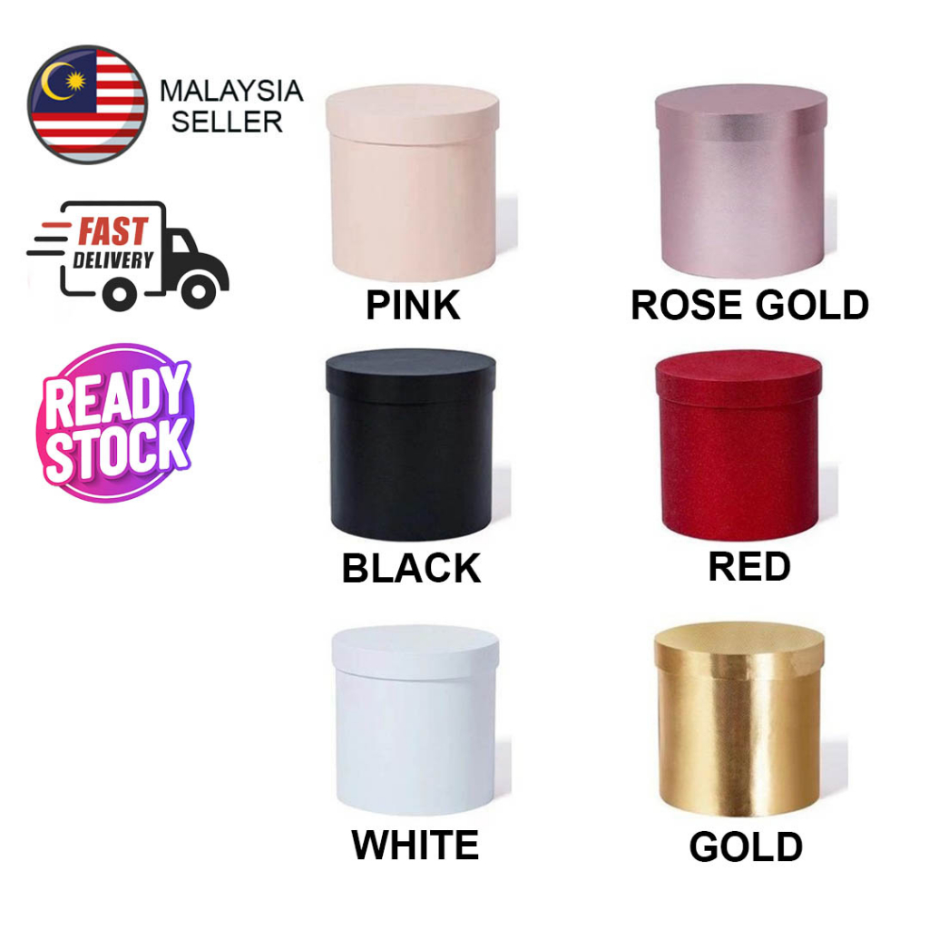 Cylinder Round Box Gift Box Kotak Bunga Bulat ( READY STOCKS ) | Shopee ...