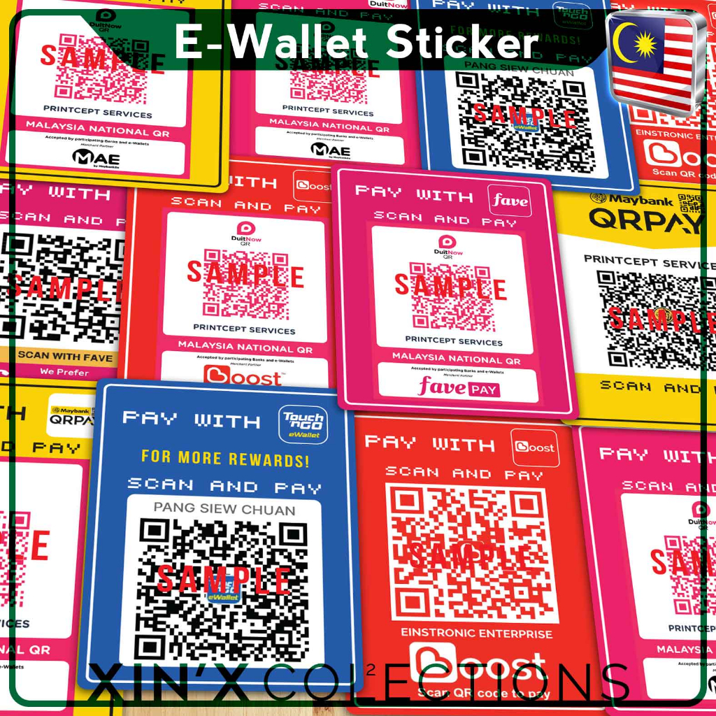 Mysejahtera Stickere Wallet Qr Code Duitnow Touch N Go Boost Mae Fave