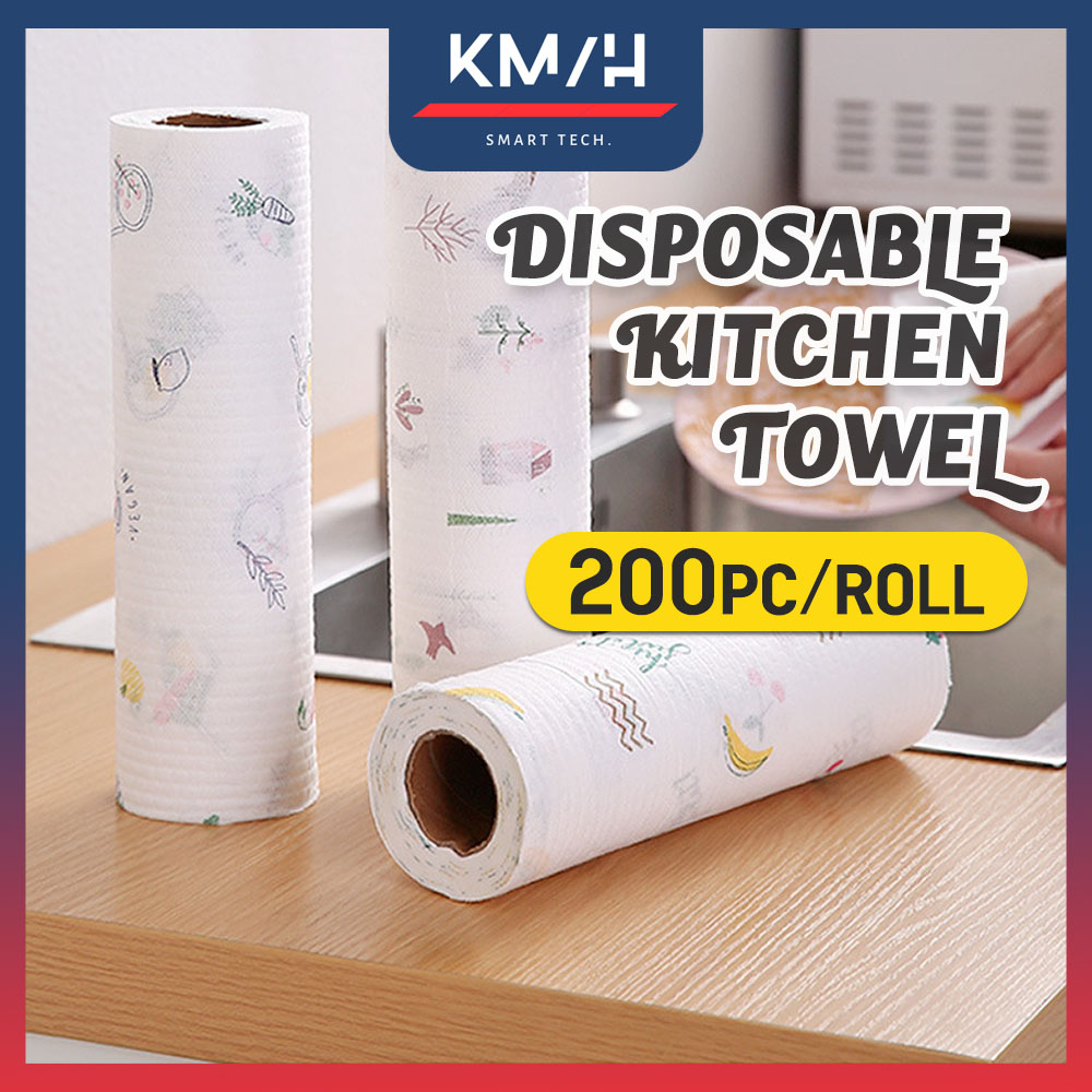 200pcs Roll Disposable Kitchen Towel Tissue Wipe Lazy Rag Washable