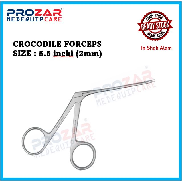 CROCODILE FORCEPS (TO REMOVE FOREIGN BODIES FROM EAR OR NASAL CAVITIES