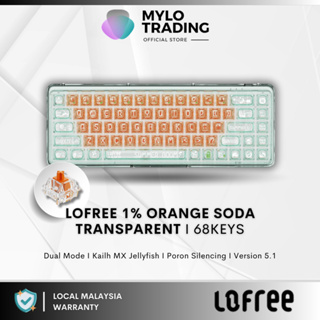 Lofree 1% Orange Soda Transparent Mechanical Keyboard - 68Keys | 99 High  Transparency Keycaps | Clear Keycaps