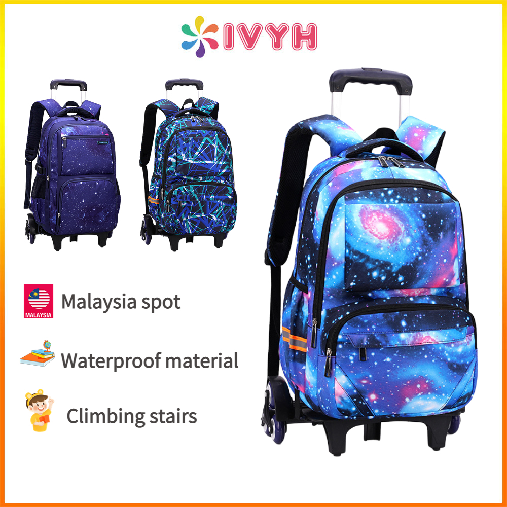 【READY STOCK】Ivyh Trolley School Bag Kids Trolley Bag Primary School Bag Trolley Beg Sekolah 6