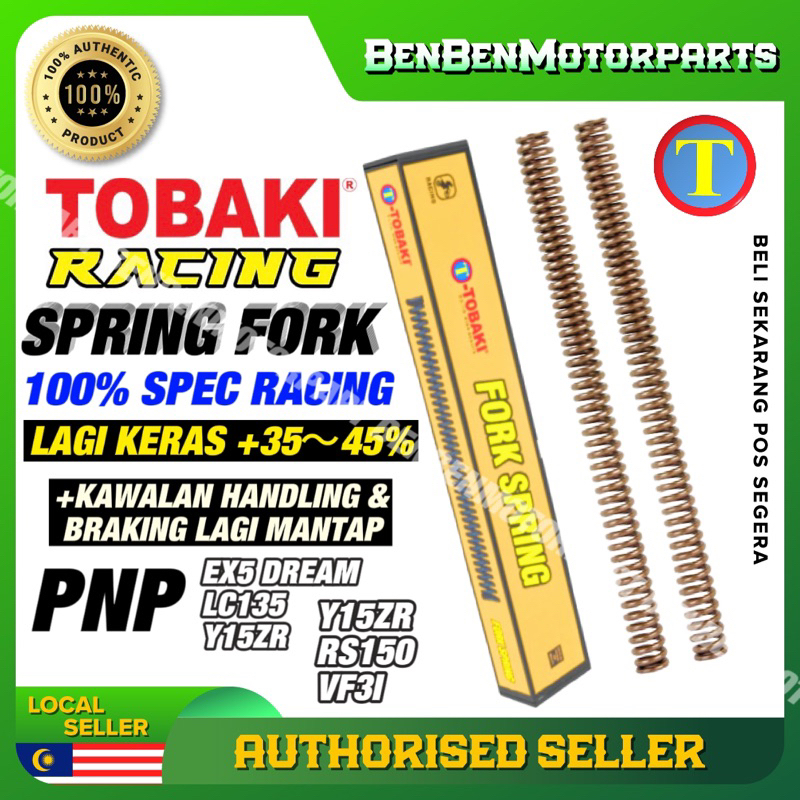 TOBAKI RACING FRONT FORK SPRING EX5/ EX5 DREAM/ LC135 / Y125Z/ Y15ZR V1 ...