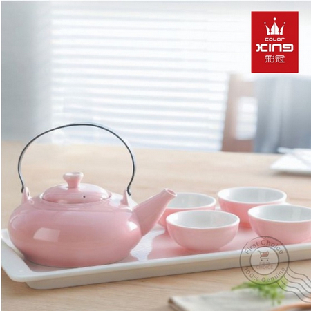 (FREE BUBBLE WRAP) Color King 100% Ceramic Tea Set of 6 - Sakura Series ...