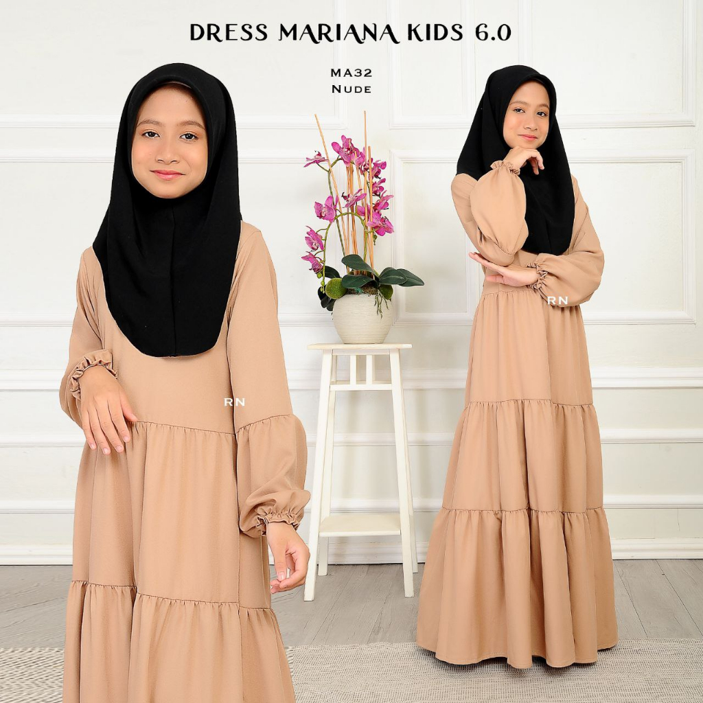 Jubah Dress Budak Kid Mariana Kembang Labuh Longgar Muslimah Ropol ...