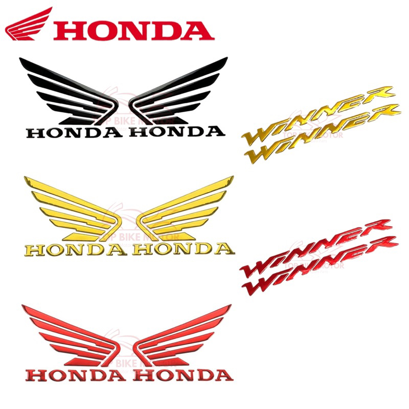 HONDA STICKER EMBLEM WINNER BODY STICKER LOGO RED & GOLD RS150 RS150R