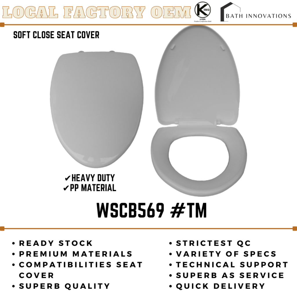 Heavy Duty Toilet Seat Cover Soft Close / Tempat Duduk Tandas Jamban