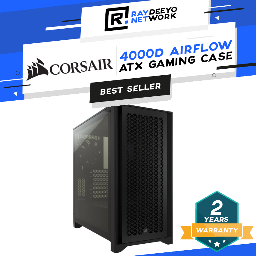 Corsair 4000D iCUE RGB AIRFLOW Tempered Glass Mid-Tower Case PC Casing ...