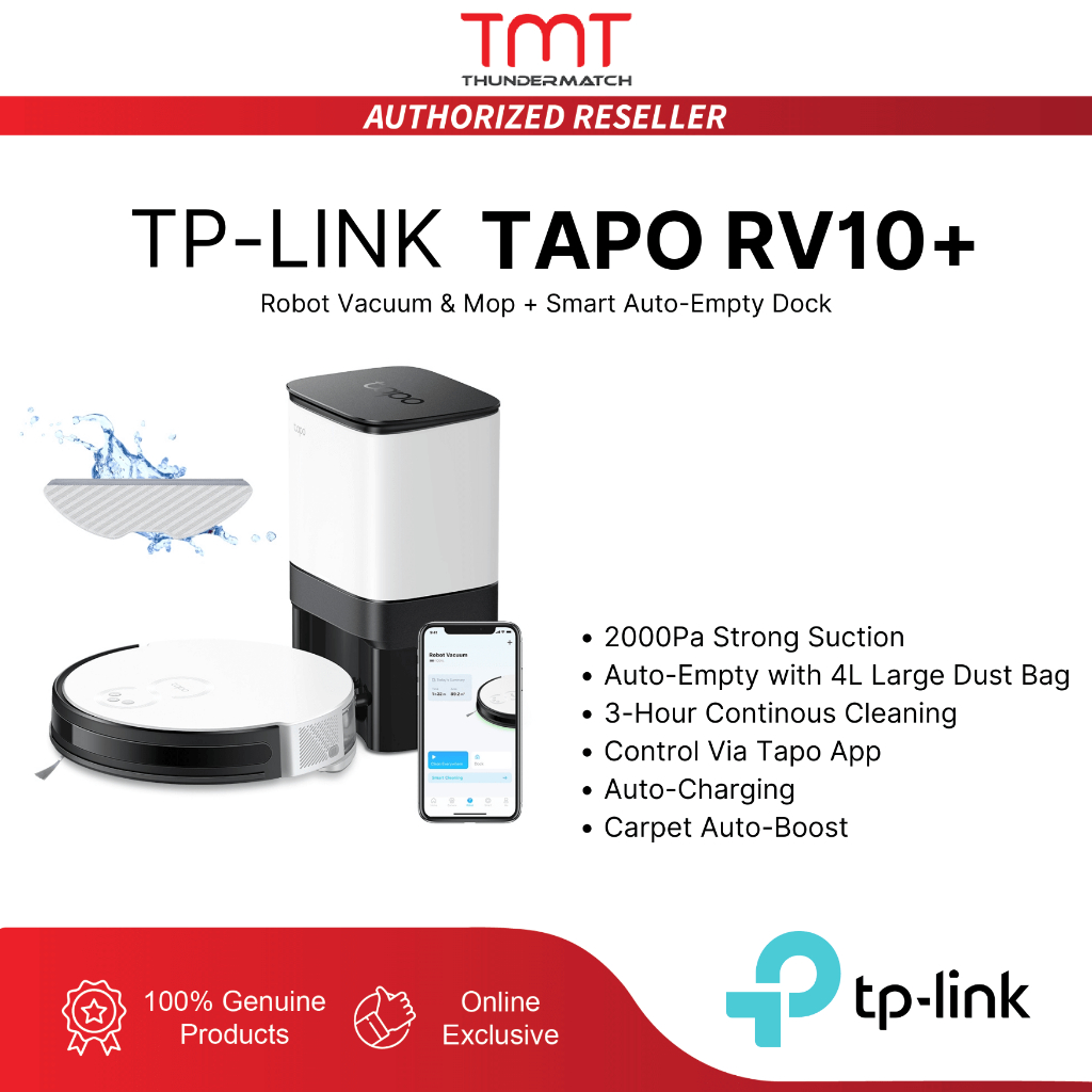 TP-Link Tapo RV10 Plus / RV10 / RV10 Lite Smart Robot Vacuum Cleaner ...