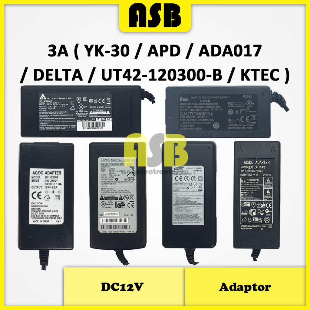 (1pc) Adaptor DC12V ( 3A / 3.34A ) | Shopee Malaysia