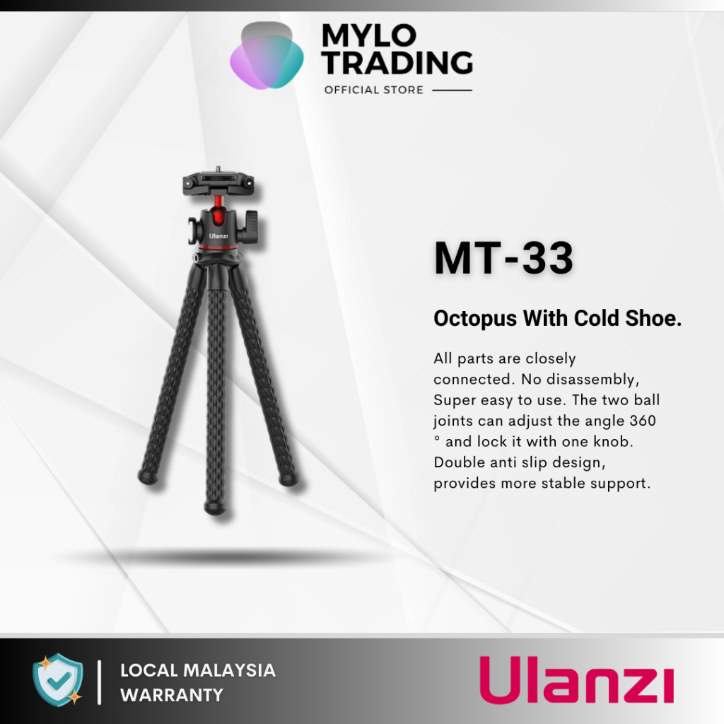 Ulanzi MT-33 Octopus Tripod with Cold Shoe