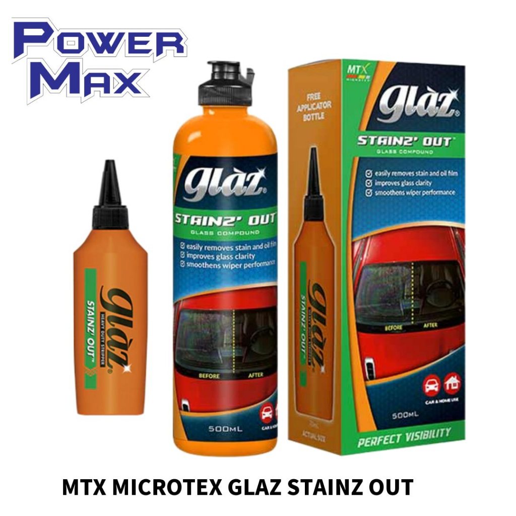 MTX MICROTEX GLAZ STAINZ OUT GLASS COMPOUND + OIL STAIN & LIGHT