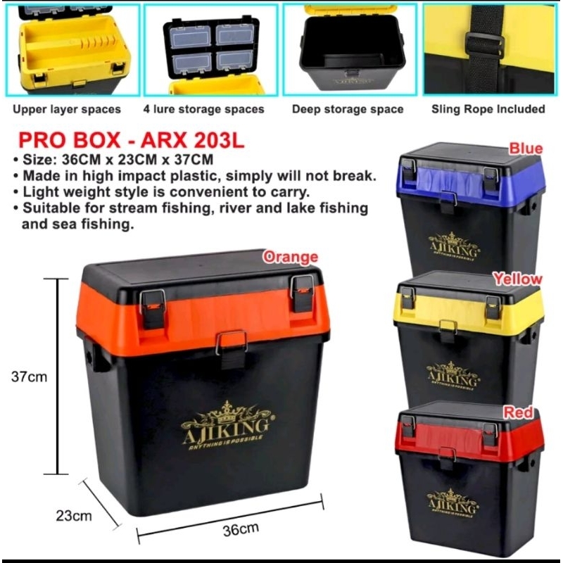 KOTAK SIMPANAN BARANGAN PANCING AJIKING PRO BOX ARX 203 FISHING TACKLE ...