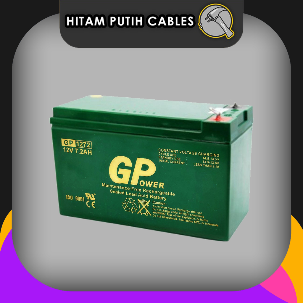 GPOWER BACKUP BATTERY SPEC 12V 7.2AH RECHARGEABLE SEALED LEAD ACID