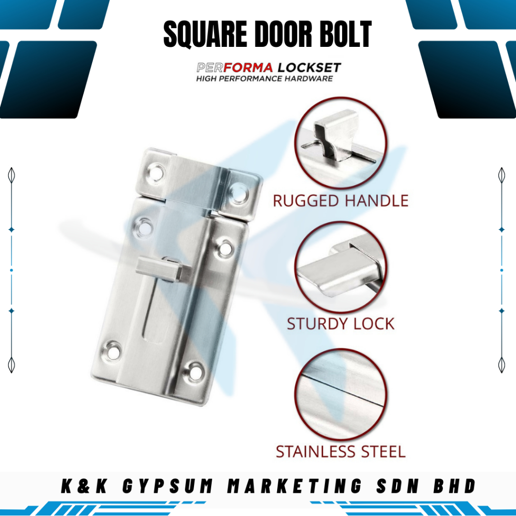Square Bolt Slug Stainless Steel Security Safety Door Latch Bolt ...