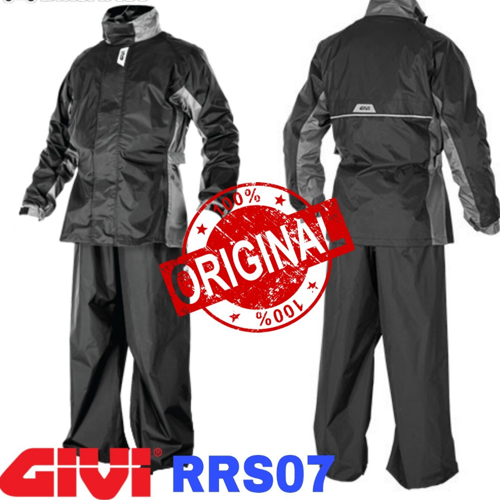 Rain Coat GIVI 100 Original RRS07 Rain Suit New Black Grey Design Baju Hujan Givi Original 100 Shopee Malaysia