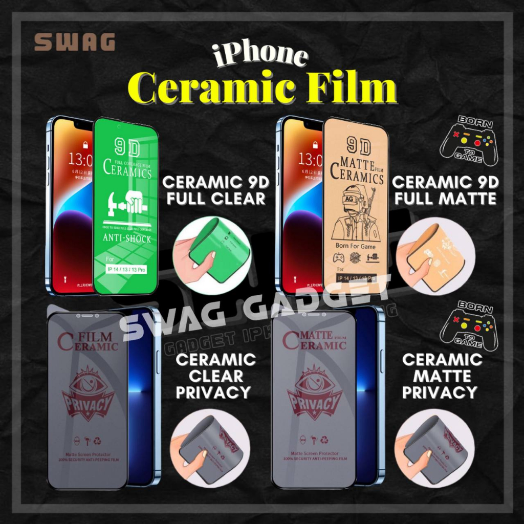 Ceramic Tempered Glass Clear Privary Matte Compatible for iPhone 16 Pro