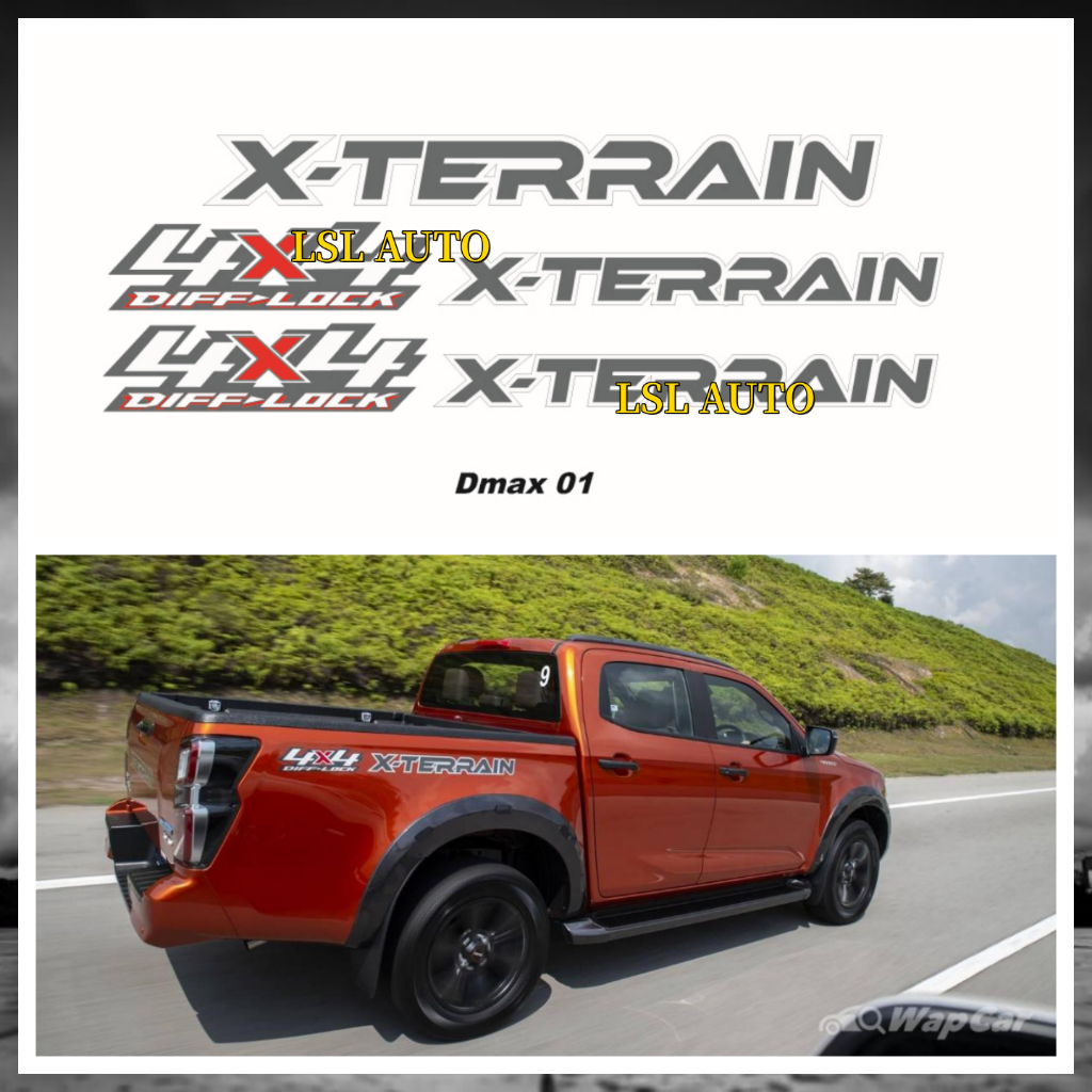 Isuzu D-Max X-TERRAIN 4x4 DIFF-LOCK Side Sticker Set (Dmax 01) | Shopee ...