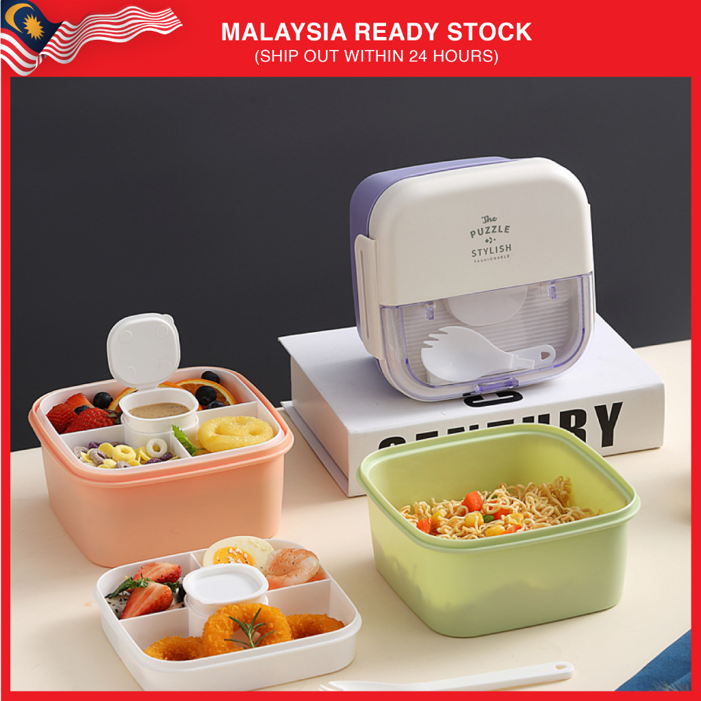 Portable Student Lunch Box Microwave Safe Bento Box With Spoon Bekas