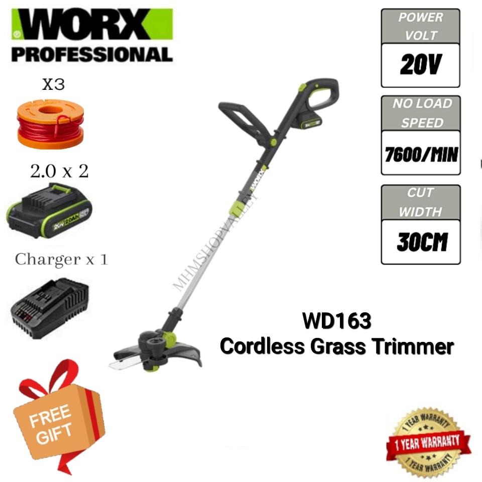 WORX Grass Cutter WD163 20V Cordless Electric Grass Cutter Grass