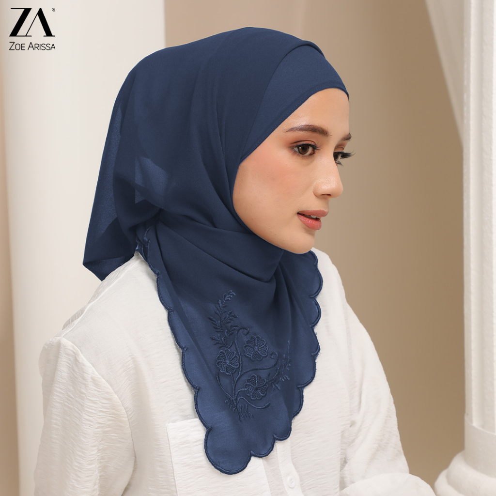 ZOE ARISSA TUDUNG RAYA HAJI 2024 SHAWL SULAM CHIFFON Hijab Shawl ...