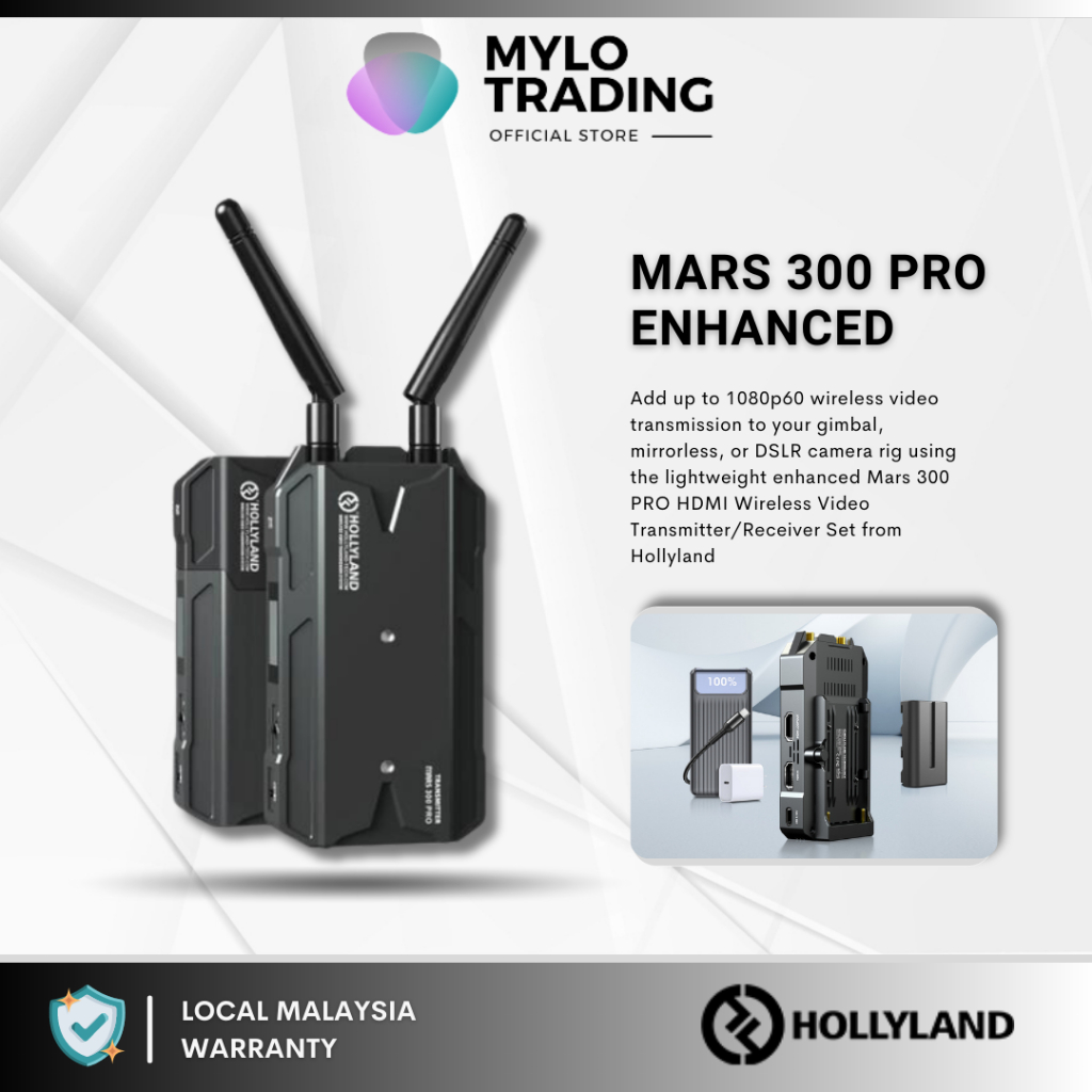 Hollyland Mars 300 Pro: HDMI Wireless Video Transmitter/Receiver Set