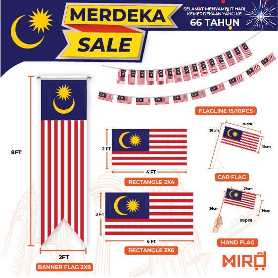 Bendera Malaysia Harga Borong Flag Malaysia Miro Wholesale Merdeka Hari 