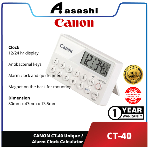 CANON CT40 Unique / Alarm Clock Calculator Canon CT50 Unique Timer