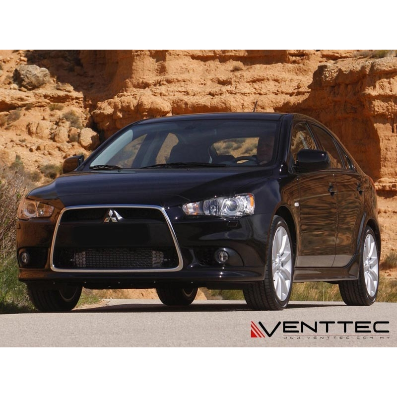 Smoke Slim Window Visors For 2002–2007 Mitsubishi Lancer Sedan – Acrylic, Stick-On Rain Guards With Tape