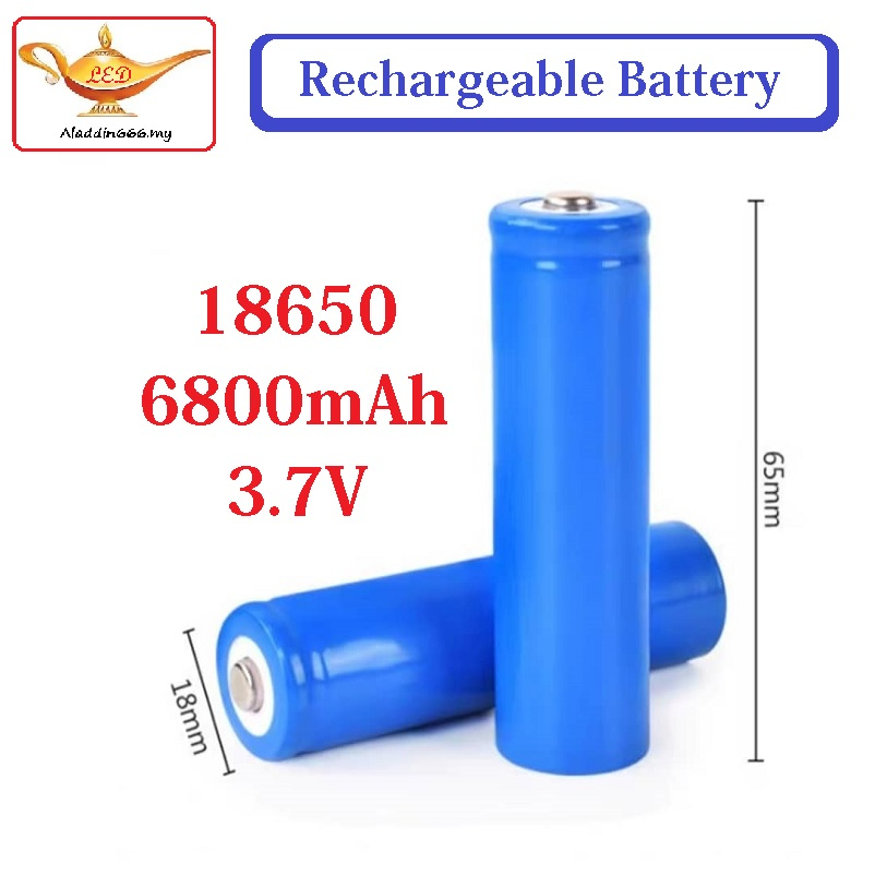 18650 lithium ion rechargeable battery 6800mAh 3.7V Bateri Boleh Cas ...