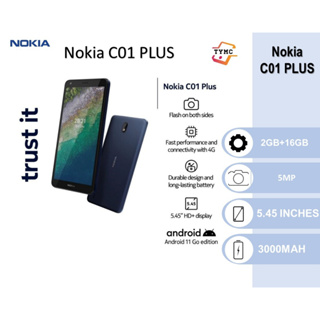 [ 100% ORIGINAL MALAYSIA ] NOKIA C01 Plus 4G ( 5.45' Large Screen / Dual Sim / 2GB RAM + 16GB ROM / LARGE BATTERY )