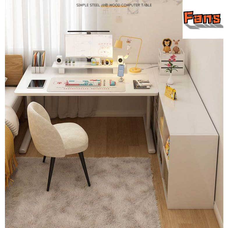 Study Desk Computer Desk With Storage Cabinet Multi Function Solid Wood ...