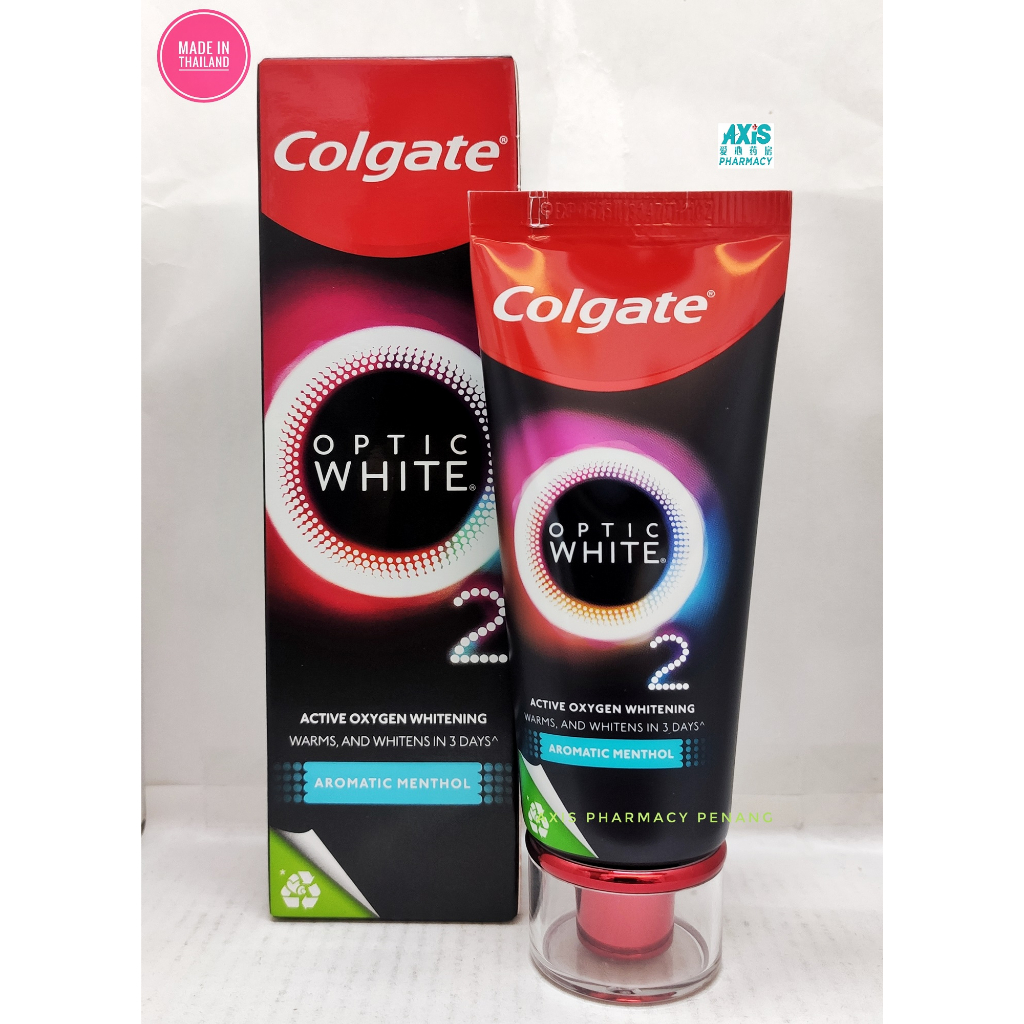 COLGATE OPTIC WHITE 02 AROMATIC MENTHOL 85g *Active Oxygen Whitening ...