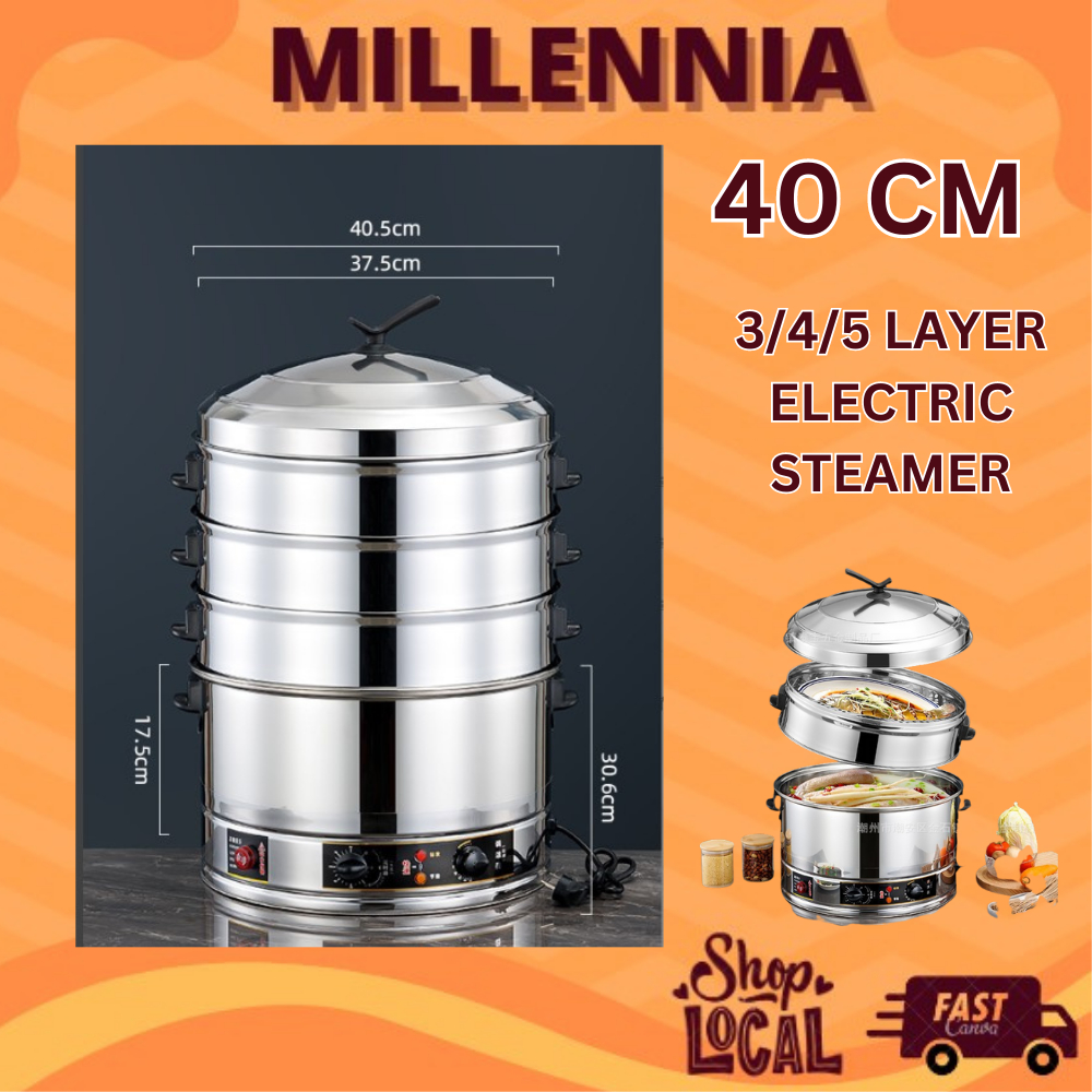 Electric 40cm 3/4/5 Layer Splitable 304 Stainless Steel Big Capacity ...