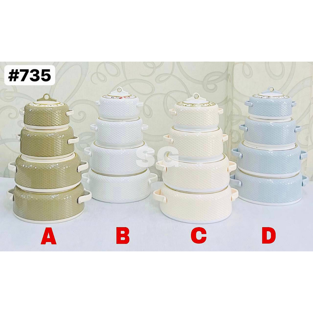 4 Pcs Of Nayasa Coral Insulated Casserole ( Hot Pot ) Shopee Malaysia