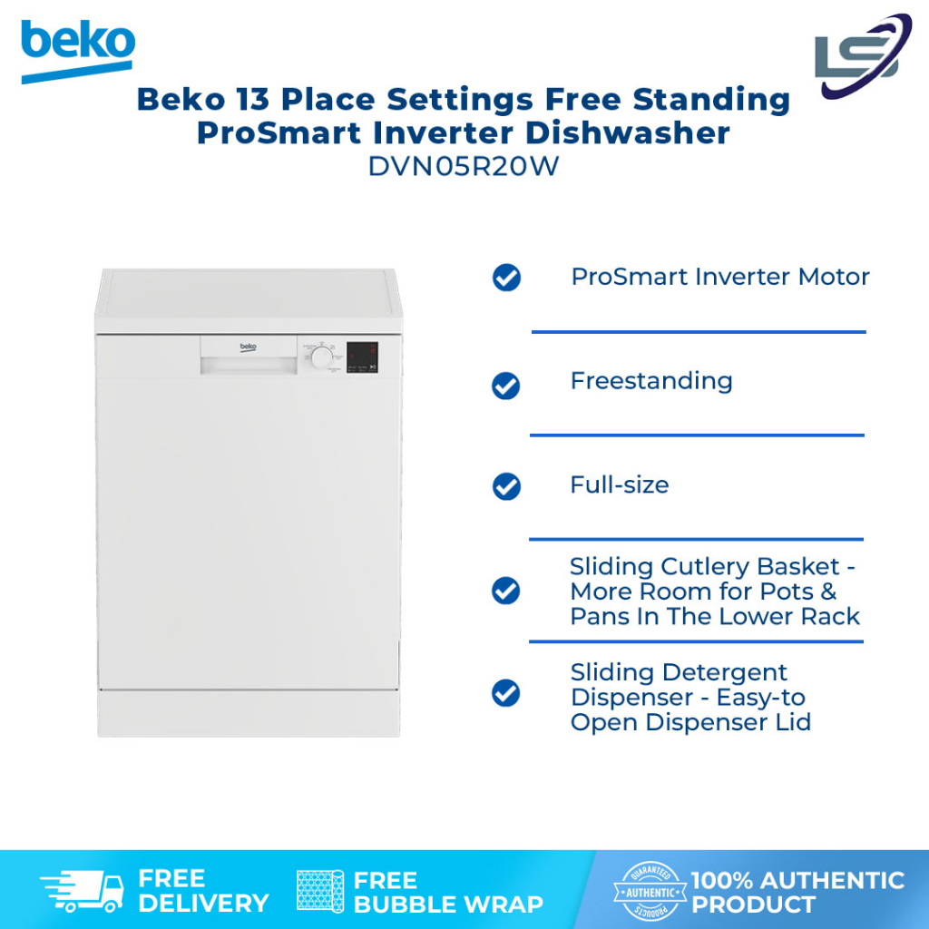 Beko 13 /15 Place Settings Free Standing ProSmart Inverter Dishwasher
