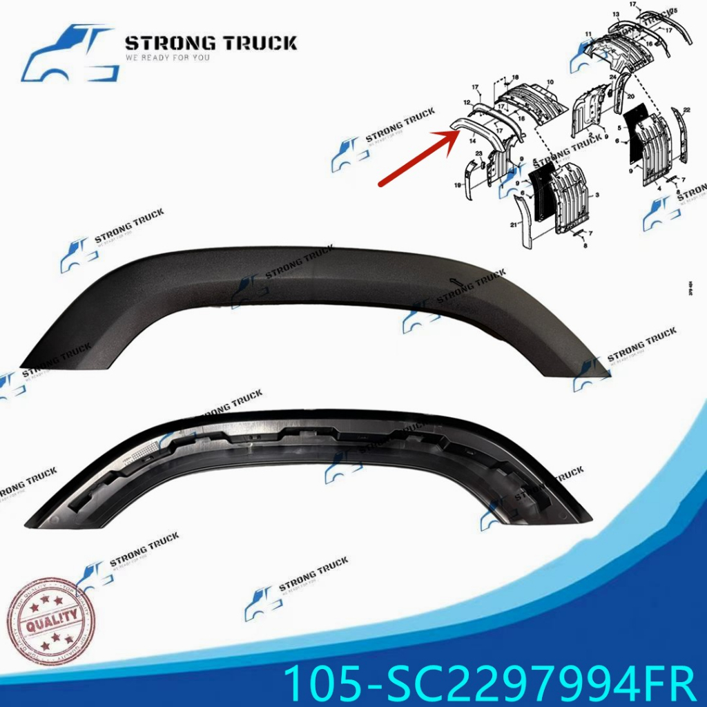 SCANIA 7 SERIES FRT TYRE CENTER MUDGUARD FENDER LH RH 2297993 2297994 ...