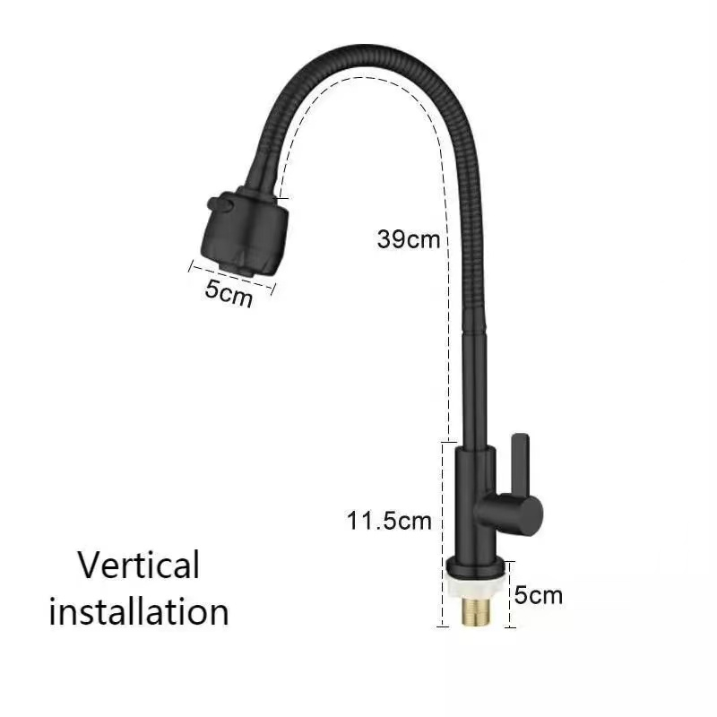 Ready Stock SUS304 Stainless Steel Kitchen Sink Flexible Hose Single