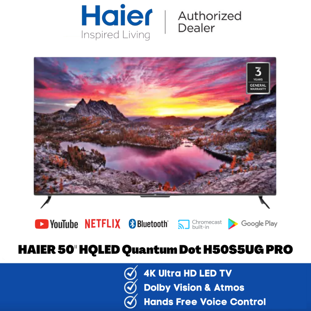 Haier 50 Inch HQLED 4K UHD Smart Android Television MEMC TV 电视 H50S5UG ...