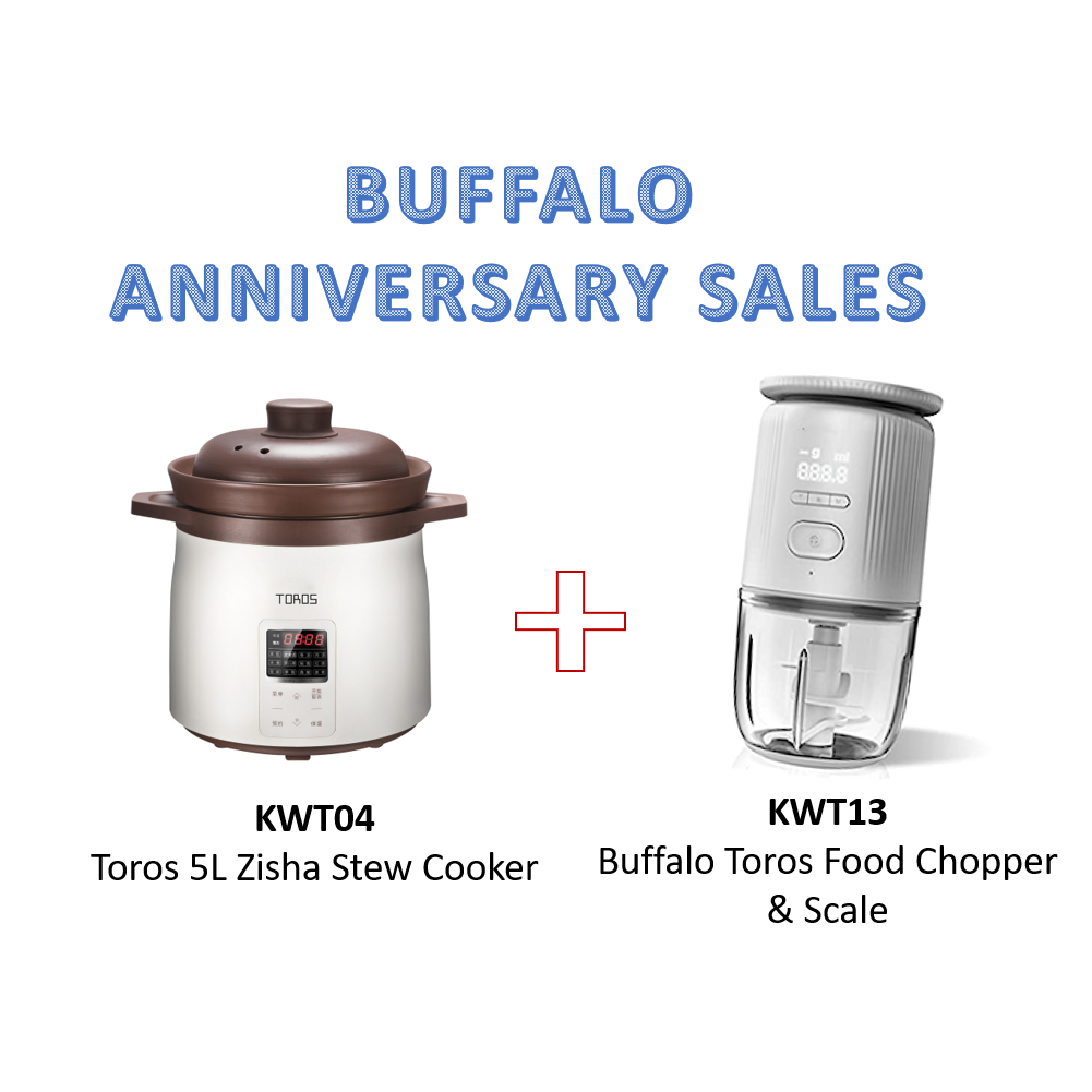 【BUFFALO Annivesary Sales】5L ZISHA STEW POT & MINI FOOD CHOPPER ...